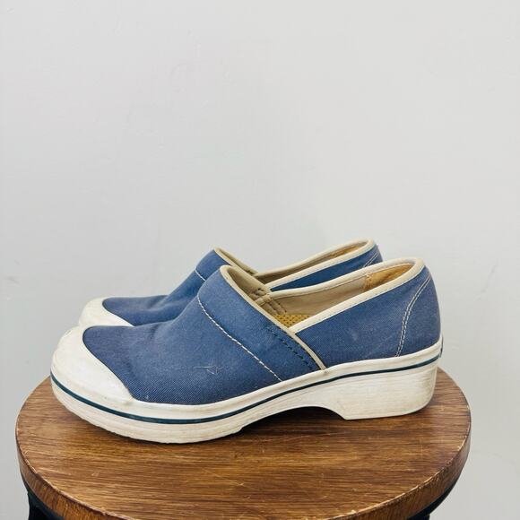 Dansko Vegan Volley Blue Fabric Clogs Women’s Size 8.5 - Picture 1 of 9